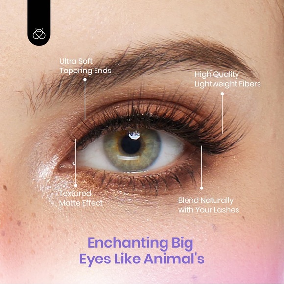 Easy False Eyelashes Animal Magic 5 pairs of Mixed Super Natural with tweezers - Picture 4 of 12